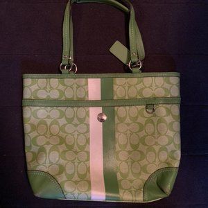 Green Coach Tote